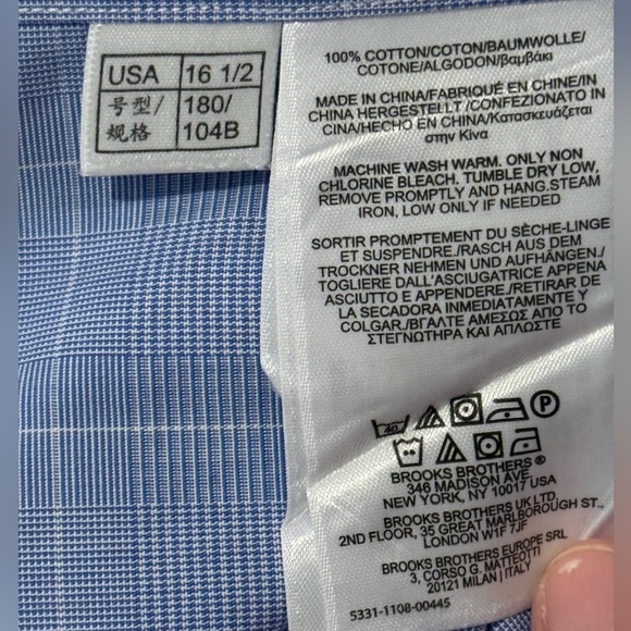Brooks Brothers Regent Standard Fit Blue w/ White Pattern Dress Shirt - Picture 5 of 5